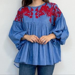 Hemant & Nandita Lianna embroidered top